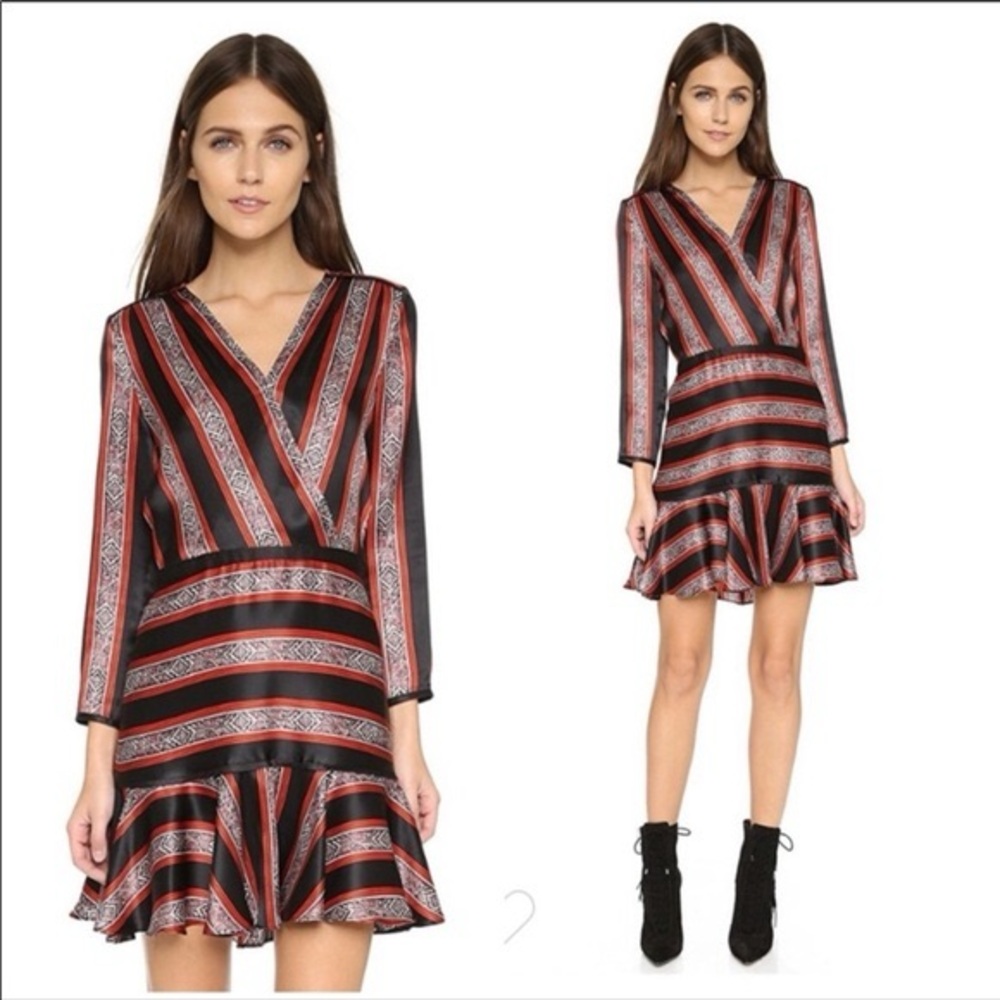 Veronica Beard 'Ivy' print 100% silk flounce dress